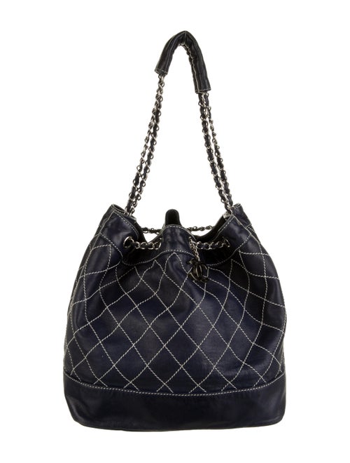 Chanel Surpique Bucket Bag silver