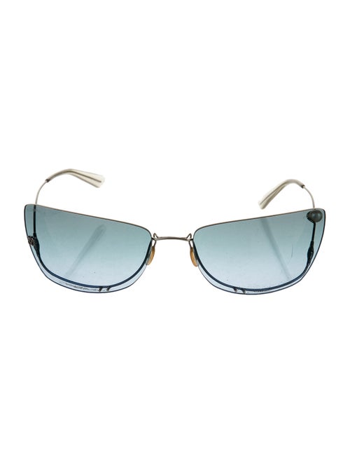 Chanel Rimless Pearl Sunglasses Blue