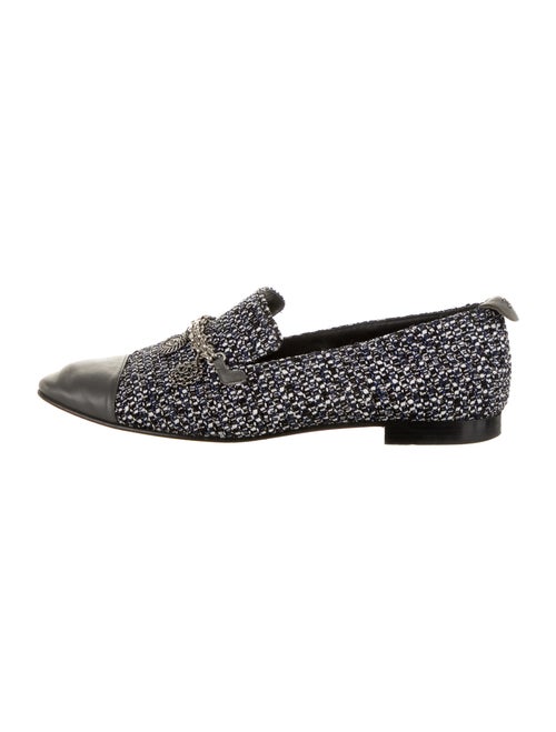 Chanel Interlocking CC Logo Loafers Blue
