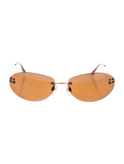 Chanel Rimless CC Sunglasses Gold