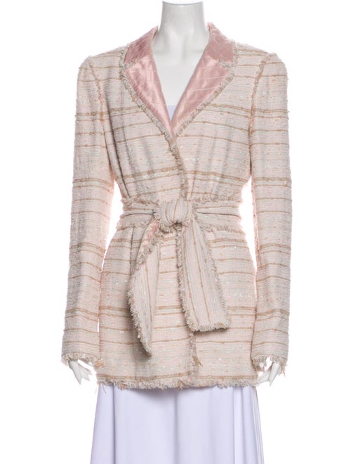 Chanel Striped Coat Pink