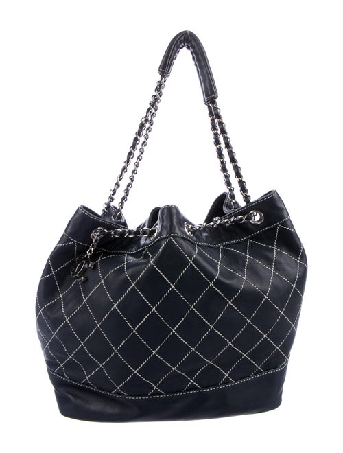 Chanel Surpique Bucket Bag silver