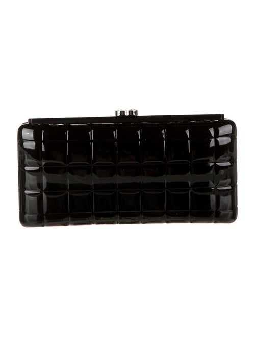 Chanel Chocolate Bar Patent Clutch Black