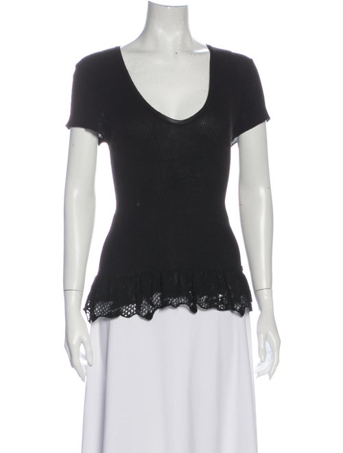 Chanel 2006 Scoop Neck T-Shirt Black