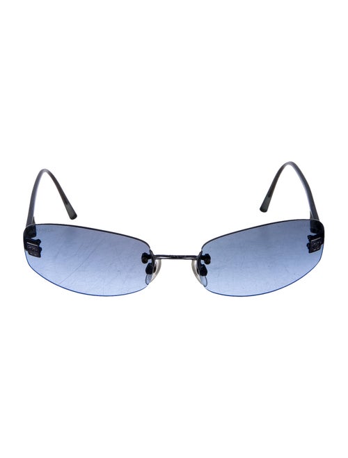 Chanel CC Rimless Sunglasses Silver