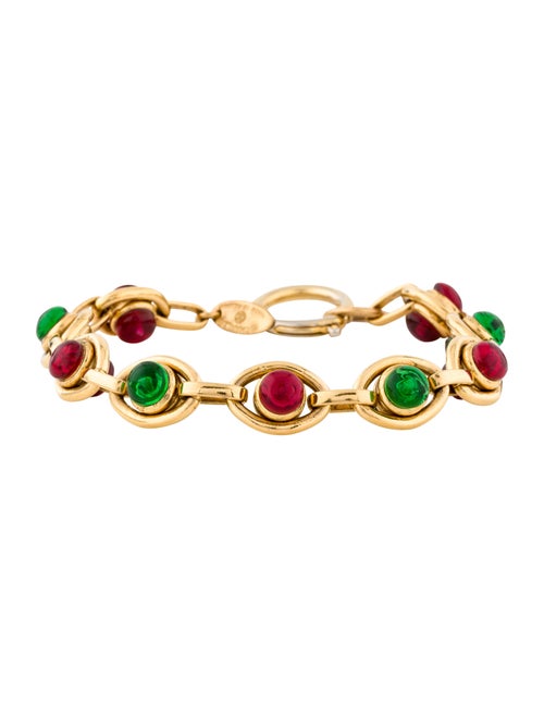 Chanel Vintage Gripoix Link Bracelet Gold