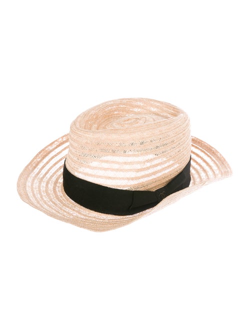 Chanel CC Straw Hat Tan