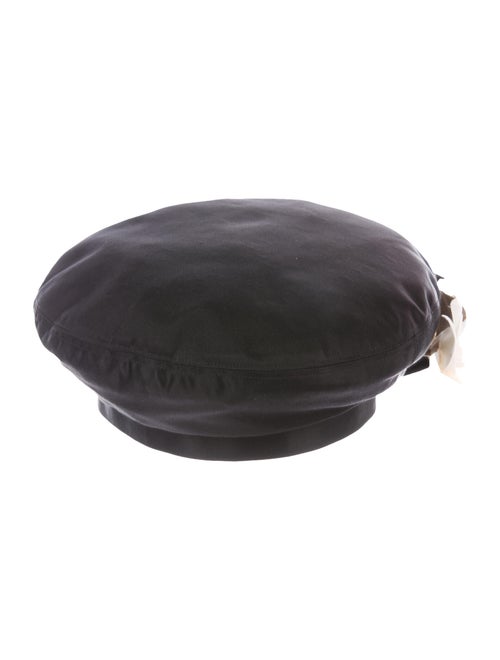 Chanel Vintage Silk Beret Black