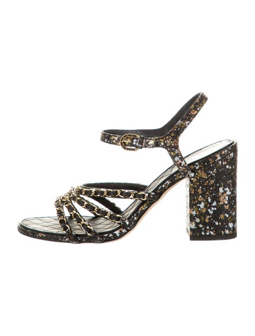 Chanel Python Chain-Link Sandals Snakeskin Sandals