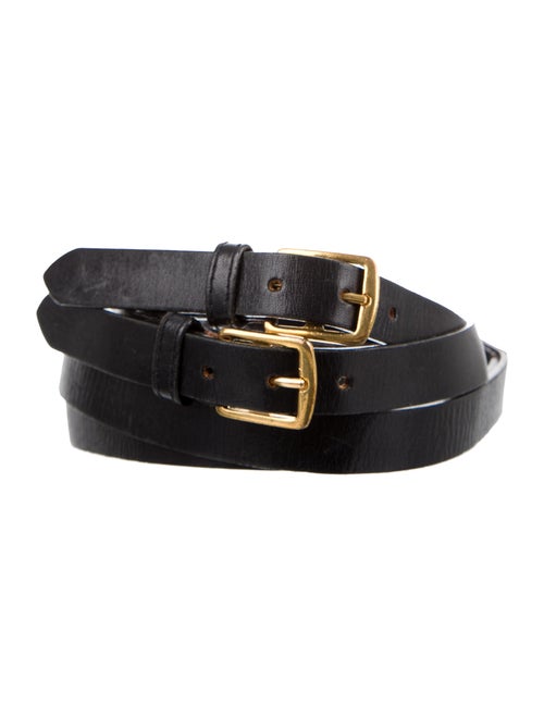 Chanel Logo Leather Belt Black