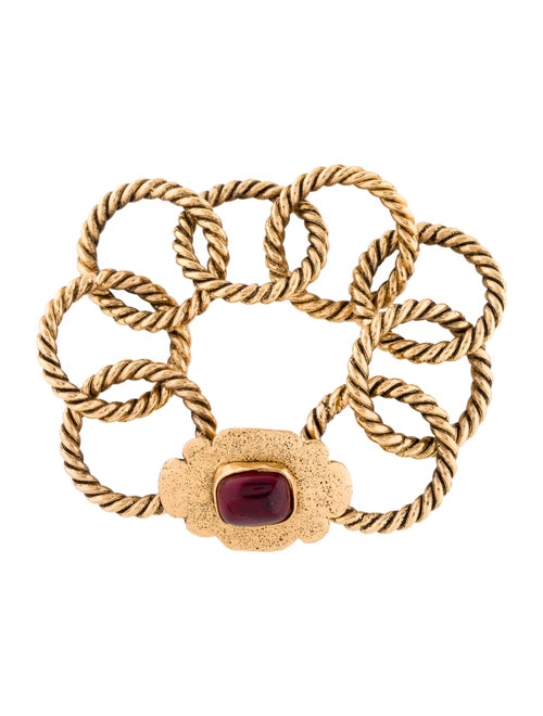 Chanel Vintage Gripoix Circle Link Bracelet Gold
