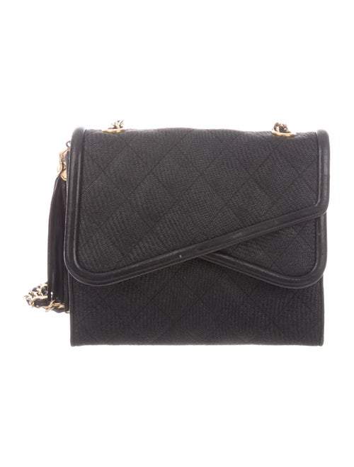 Chanel Vintage Woven Flap Bag Black