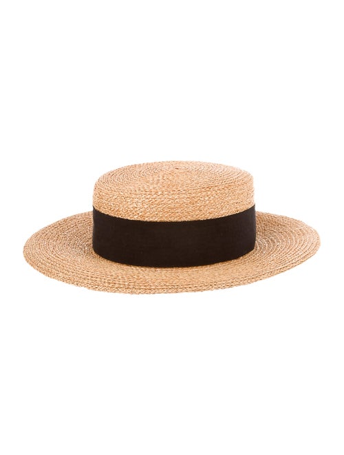 Chanel Wide Brim Straw Hat Tan