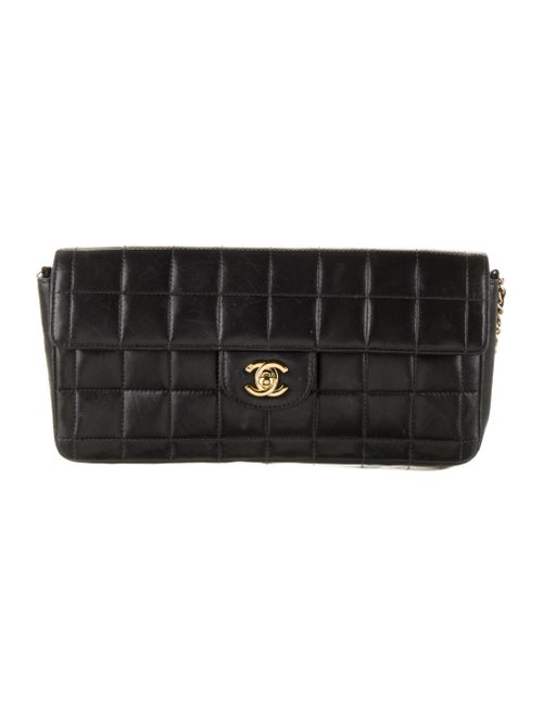 Chanel Square Quilt E/W Flap Bag Black