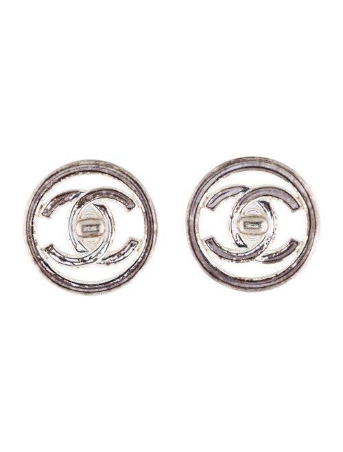 Chanel Vintage CC Clip-On Earrings Silver