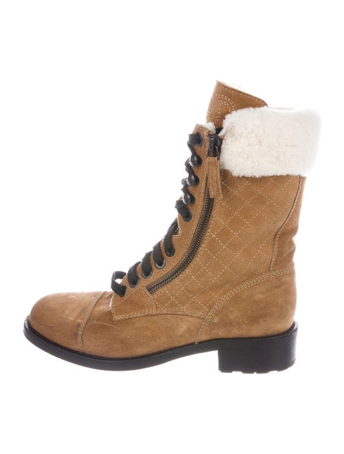 Chanel Suede Combat Boots Suede Combat Boots