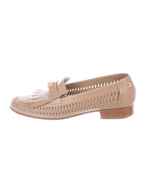 Chanel Interlocking CC Logo Leather Loafers