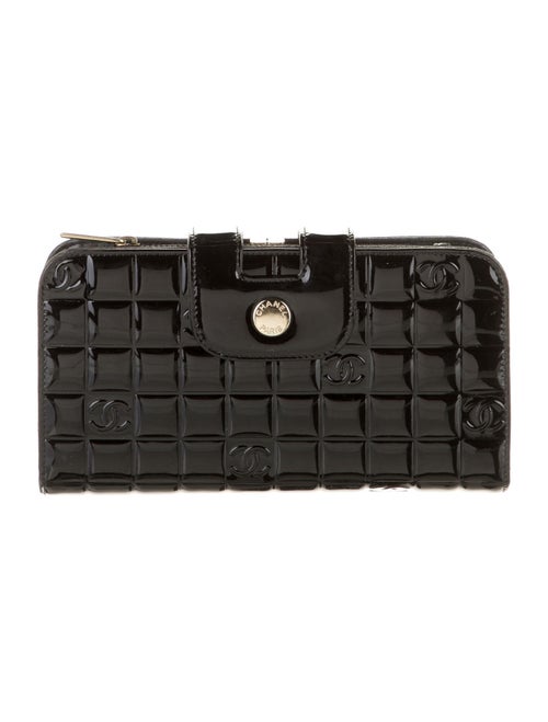 Chanel Patent Chocolate Bar Wallet Black