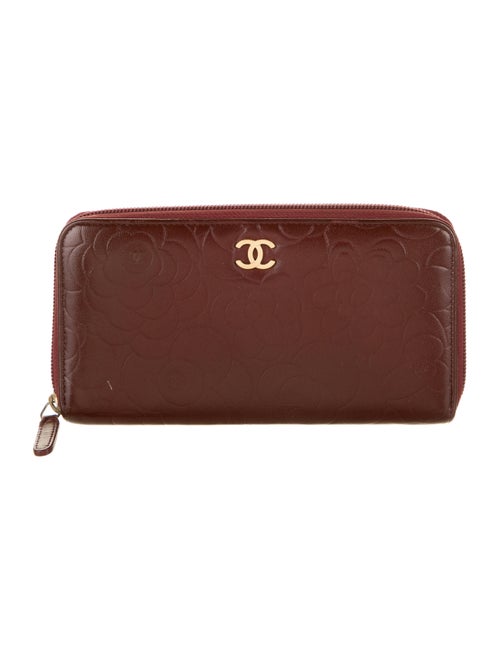 Chanel Camellia L-Gusset Wallet silver