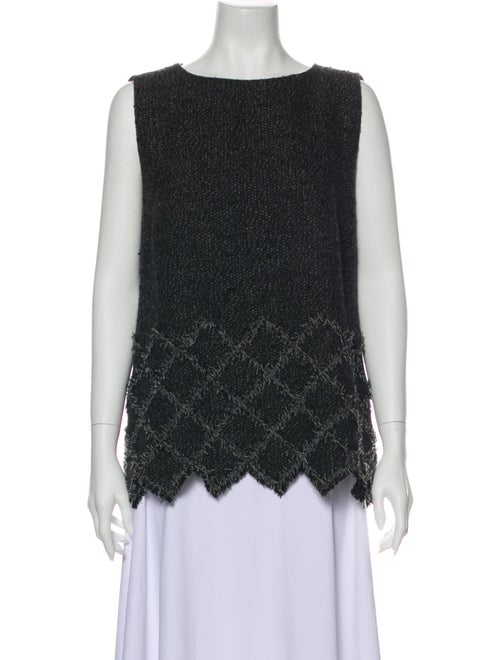 Chanel 2013 Tweed Sleeveless Top Top Grey
