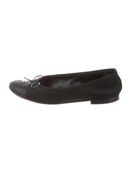 Chanel CC Suede Ballet Flats Black