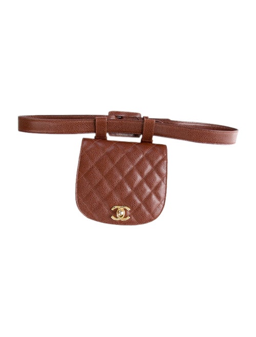 Chanel Vintage Caviar CC Waist Belt gold