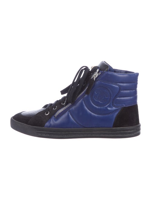 Chanel Quilted High-Top Suede Sneakers Sneakers Bl