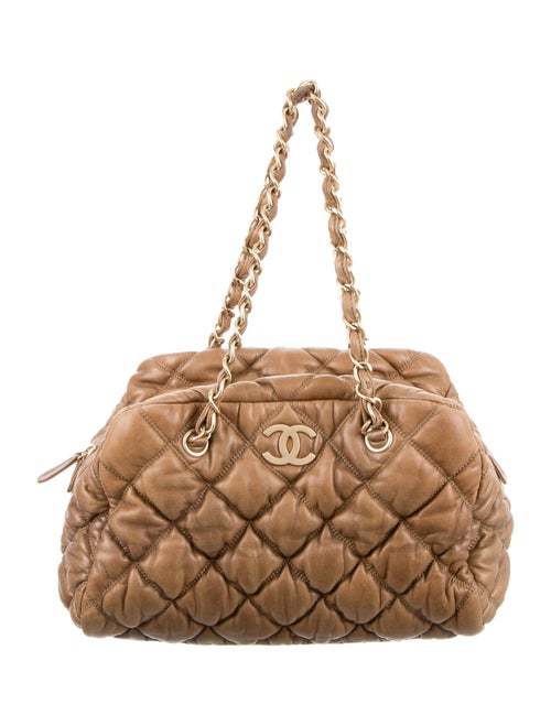 Chanel Bubble Quilt Bowler Bag gold