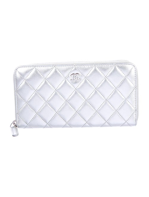 Chanel Quilted L-Gusset Wallet Metallic