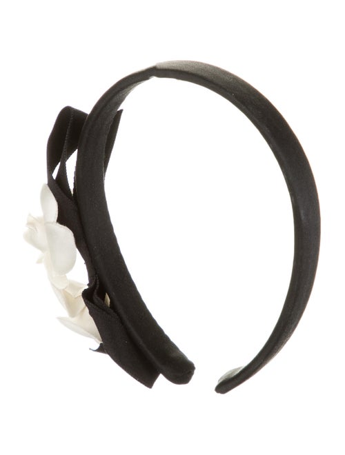 Chanel Vintage Camellia Headband Black