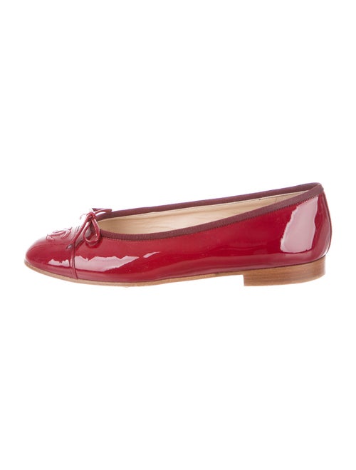 Chanel Patent Leather Ballet Flats Red