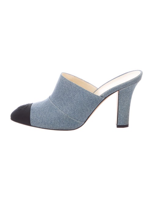 Chanel CC Denim Mules Colorblock Pattern Mules Den