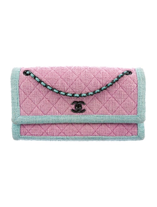 Chanel Terry Cloth Single Flap Bag aqua