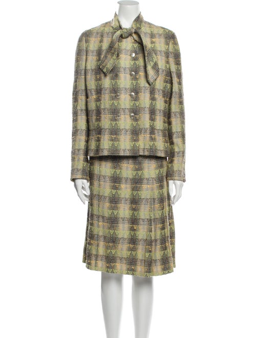 Chanel Vintage 1998 Skirt Suit Green