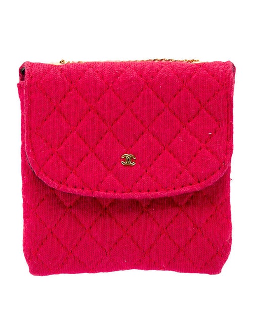 Chanel Vintage Jersey Micro Flap Bag Red