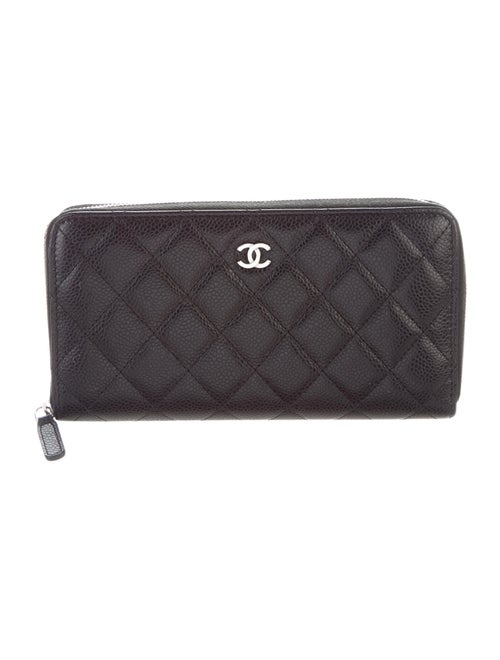 Chanel Quilted Caviar L-Gusset Wallet Black