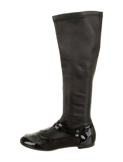 Chanel Leather Riding Boots Black