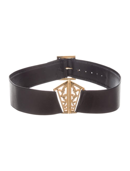 Chanel Vintage Leather Waist Belt Black
