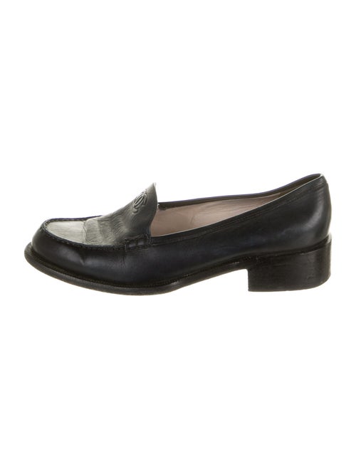 Chanel Vintage Interlocking CC Logo Loafers Black