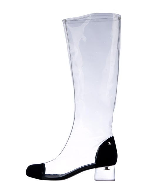Chanel 2018 PVC Knee-High Boots Rain Boots Clear