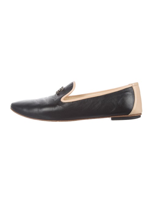 Chanel Interlocking CC Logo Leather Loafers Calf L