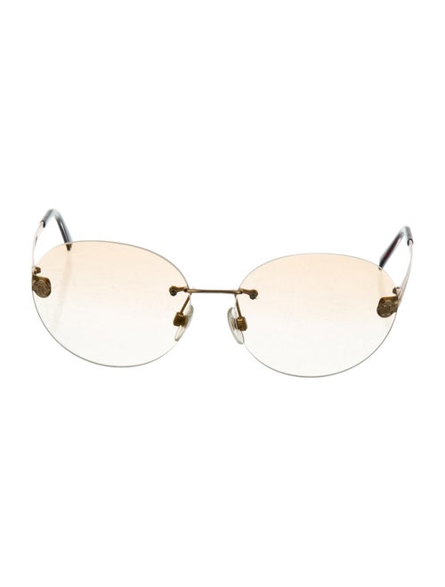 Chanel Rimless Tinted Sunglasses Gold