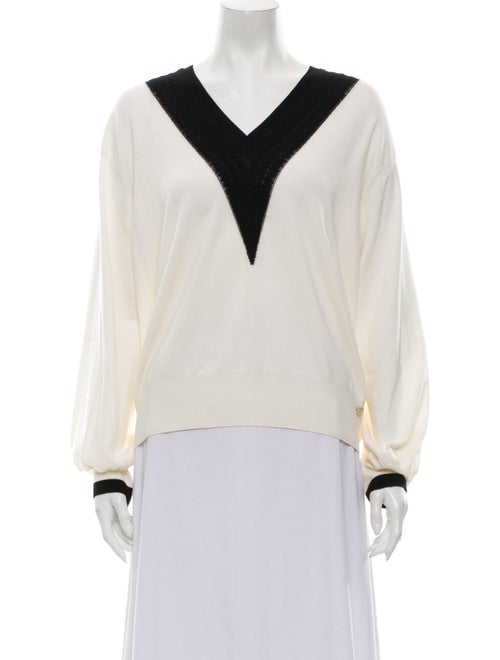 Chanel 2019 Wool V-Neck Sweater Sweater Wool