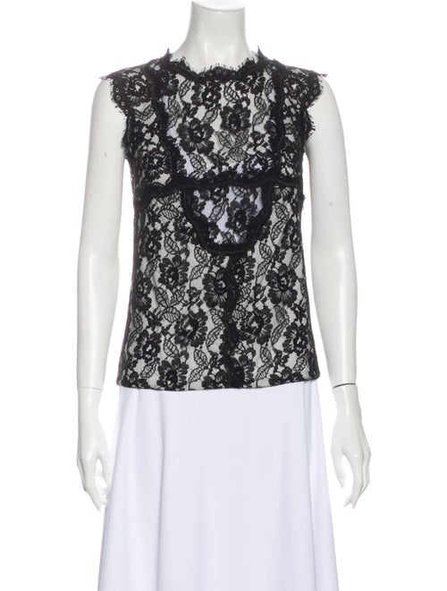 Chanel 2014 Lace Pattern Top Black