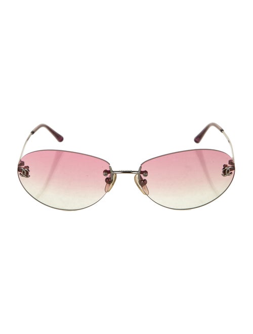 Chanel Rimless CC Sunglasses Silver