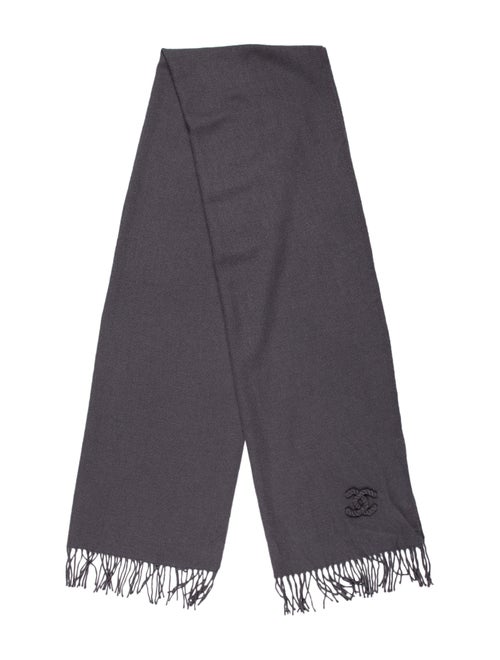 Chanel Cashmere CC Scarf Grey