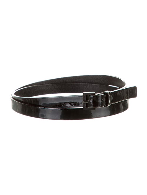 Chanel Patent Leather Skinny Belt Black