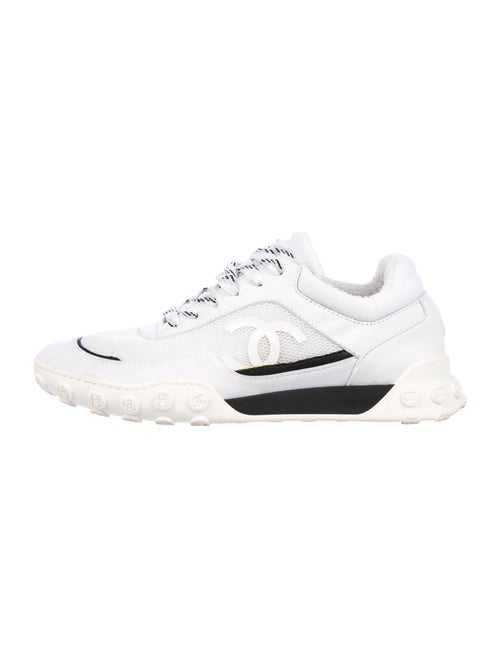 Chanel Colorblock Pattern Sneakers White