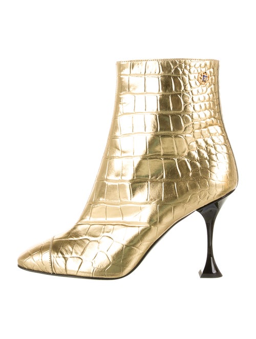 Chanel 2019 Metallic Embossed Boots Metallic