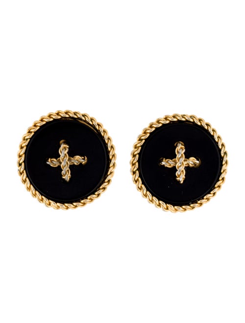 Chanel Vintage Button Clip-On Earrings Gold